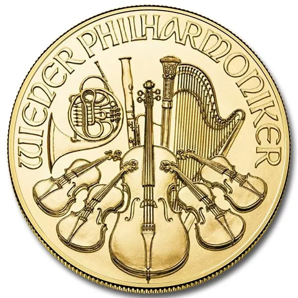 Gold Austrian Philharmonic 1oz Coin (Random Year, BU)