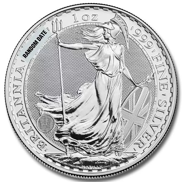 Silver Britannia 1 oz Coin (Random Year, BU)