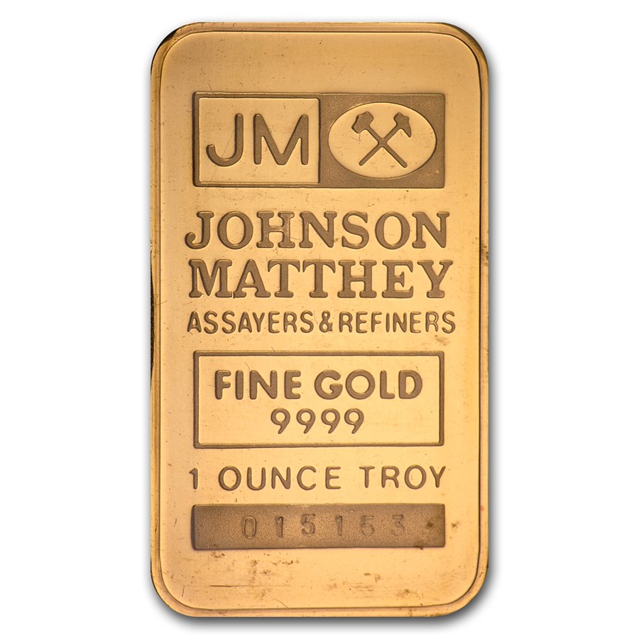 Gold Johnson Matthey 1 oz Bar Bullion