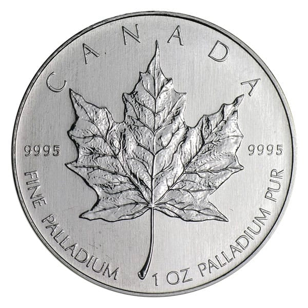 Palladium Canadian Maple Leaf 1 oz Coins (Random Year, BU)