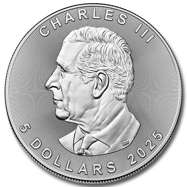 Silver Canadian Maple Leaf 1 oz Coin (Random Year, BU)