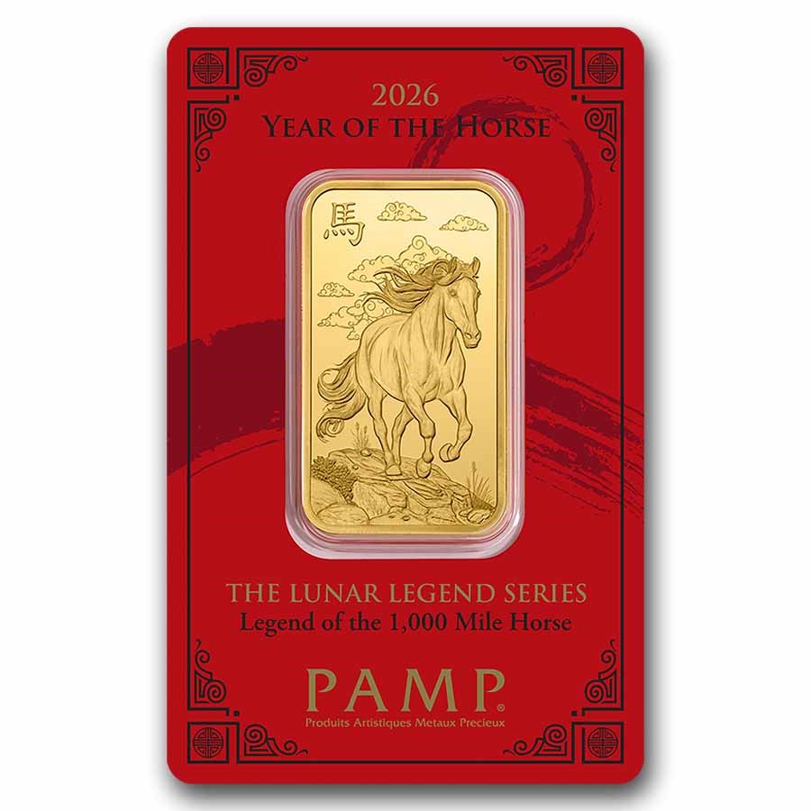 Gold PAMP Suisse Year of the Horse (In Assay) 1 oz Bullion Bar