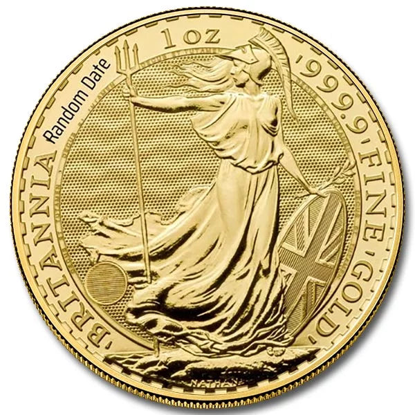 Gold British Britannia 1 oz Coin (Random Year, BU)
