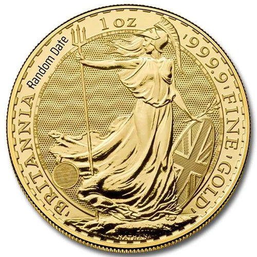 Gold British Britannia 1 oz Coin (Random Year, BU)