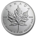 Silver Canadian Maple Leaf 1 oz Coin (Random Year, BU)